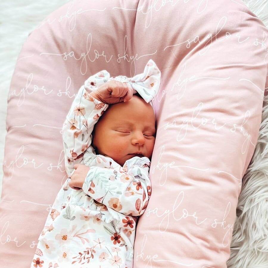 petal pink personalized baby name swaddle blanket script font 