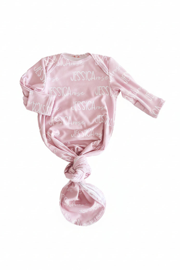 petal pink personalized knot gown only 