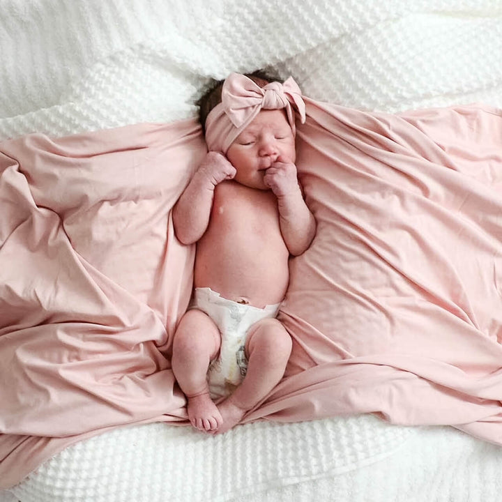light pink oversized swaddle blanket 