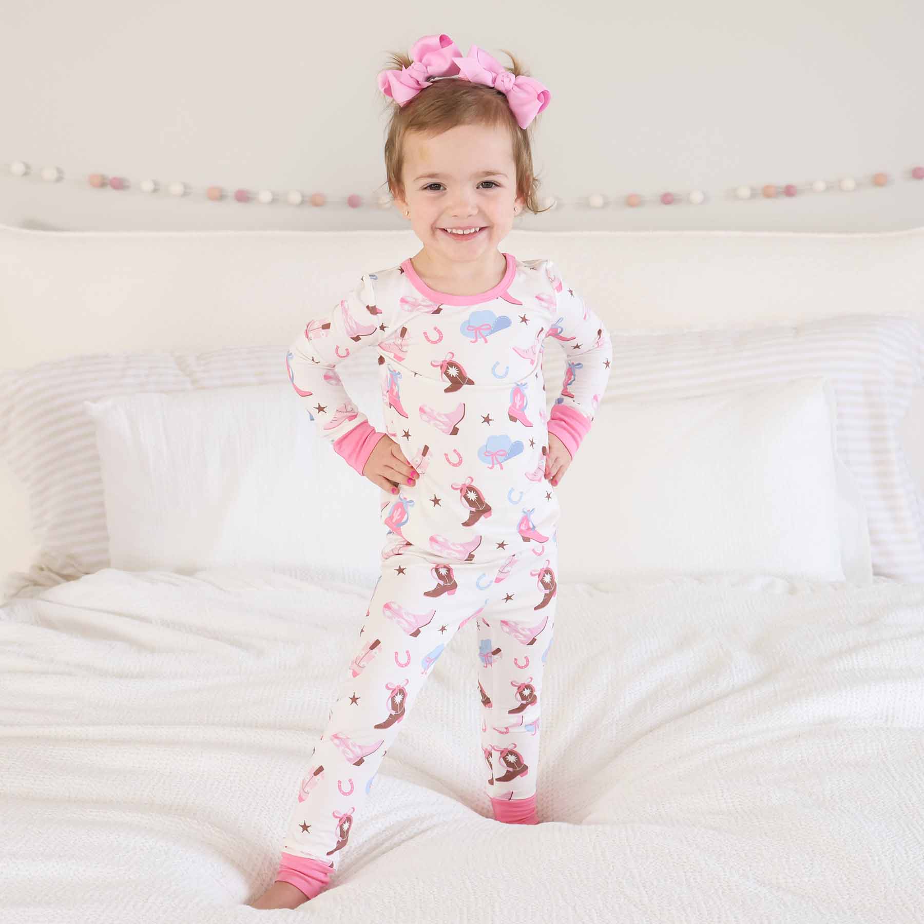 Boot Scootin' Two Piece Pajama Set | Pink