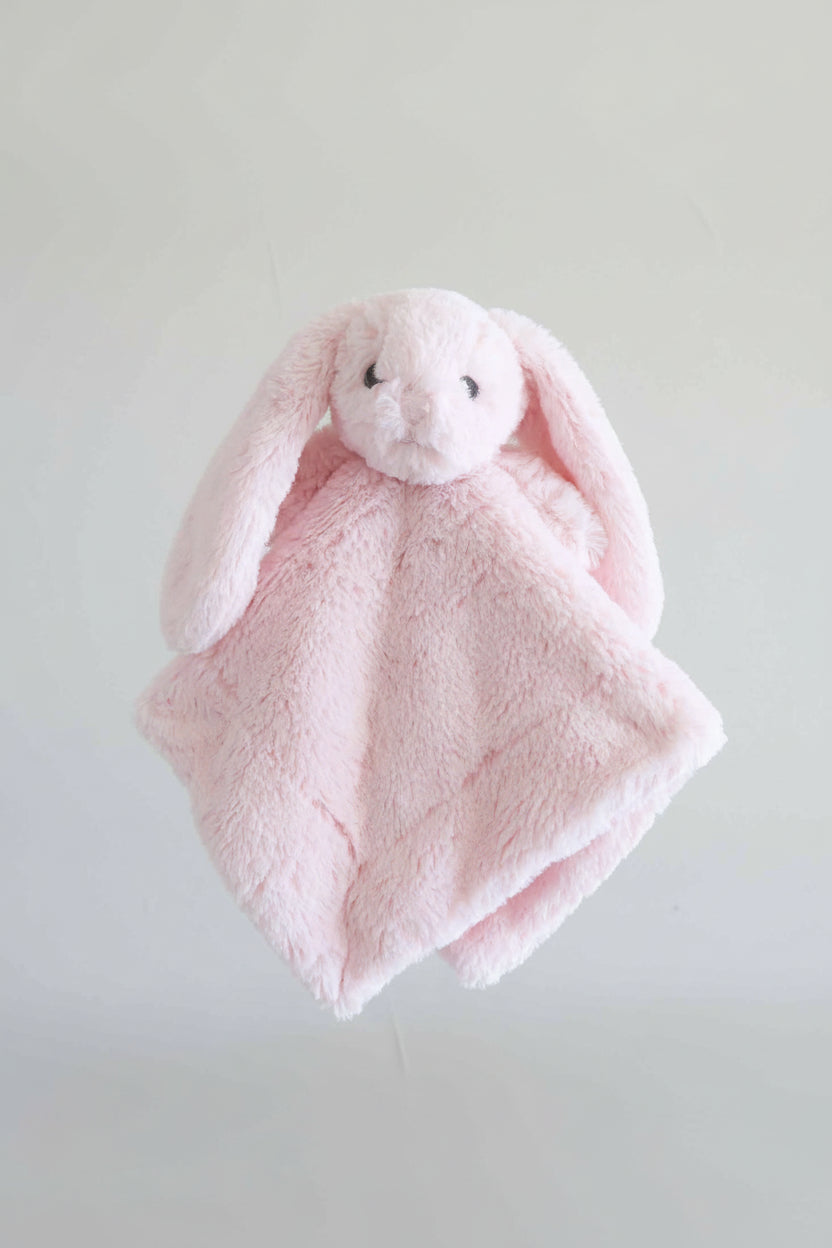 light pink bunny stuffed animal lovey