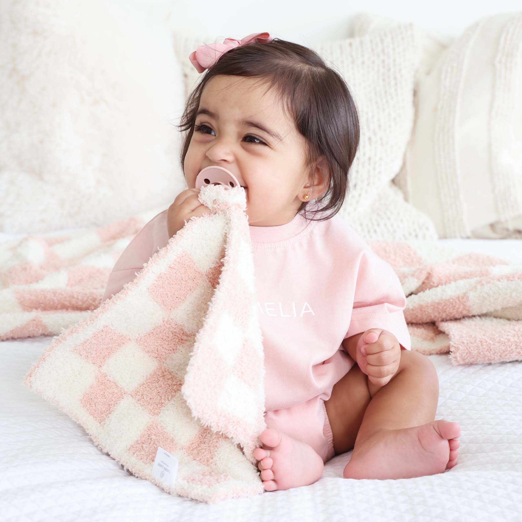 CuddleLane™ Luxe Lovey | Rose Check