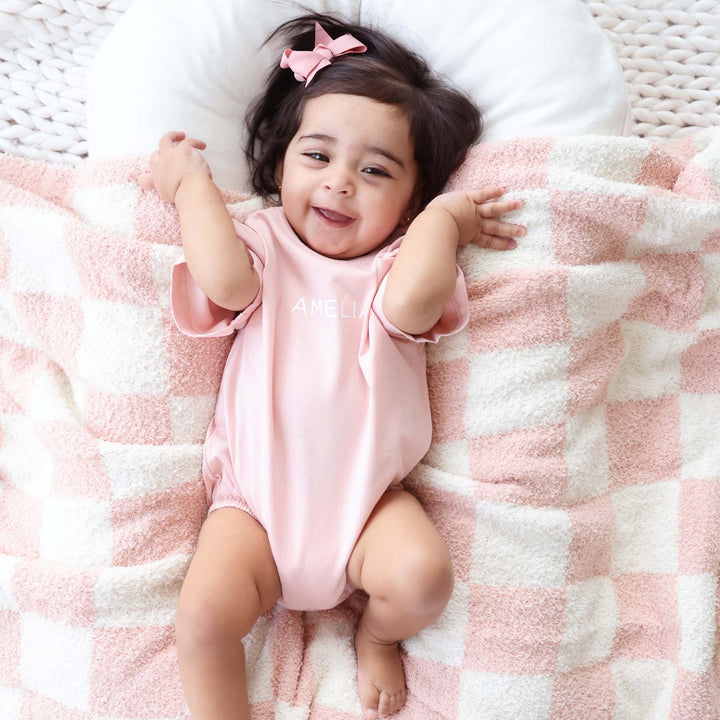 toddler blanket rose check luxe cloud 