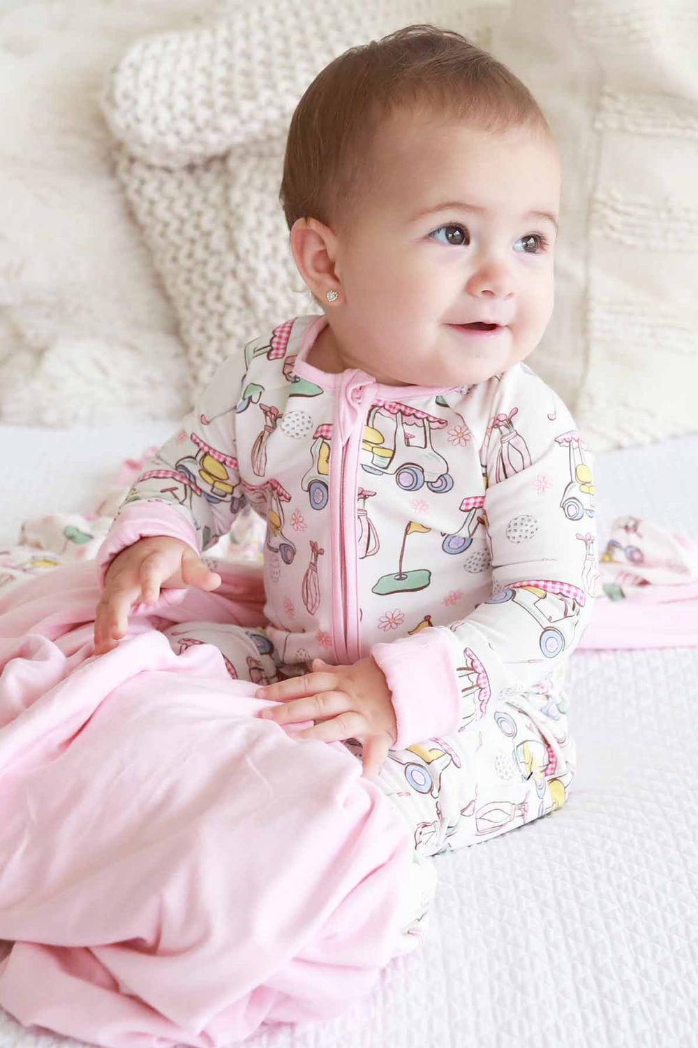 pink country club cuties convertible zip romper 
