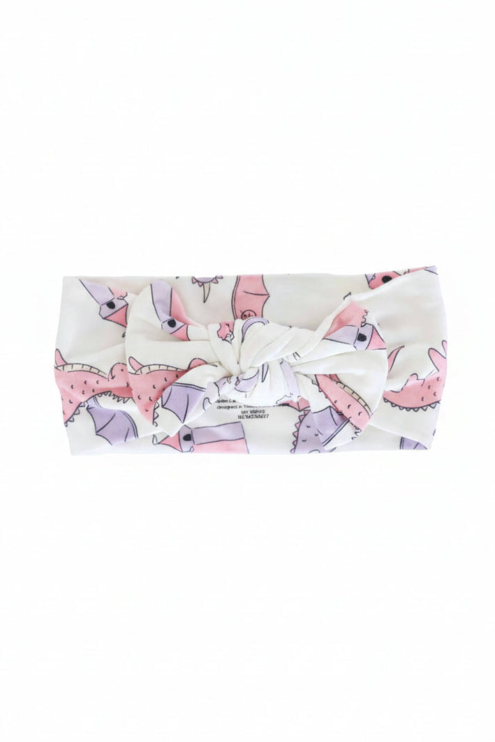 Dragon Adventure Knit Large Bow Headwrap | Pink