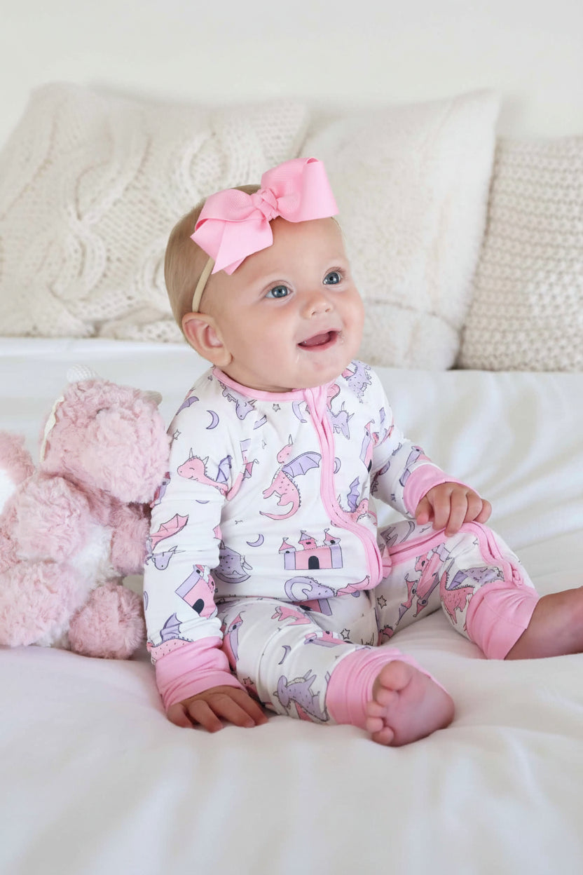 Dragon Adventure Convertible Zip Romper | Pink
