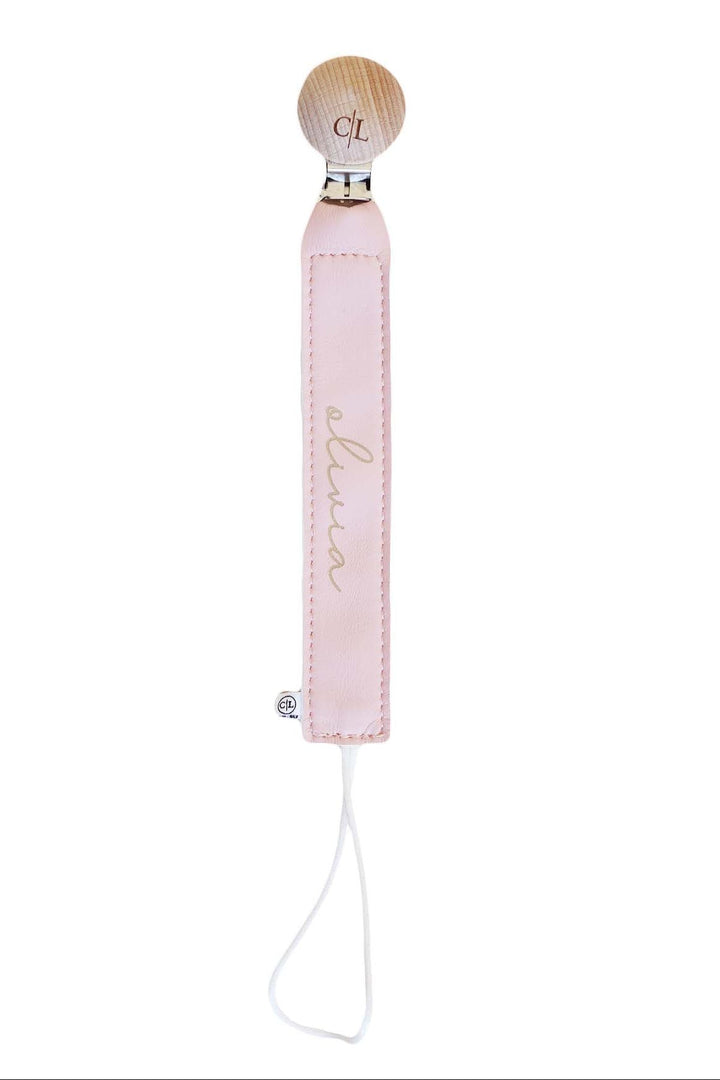 pink personalized pacifier clip 
