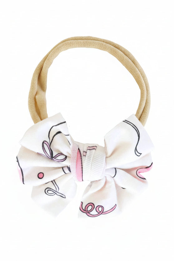 Pink Party Time Knit Bow Headband