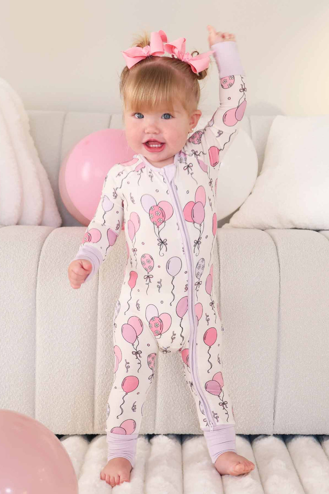 party convertible zip romper pajama for baby and toddler girls 
