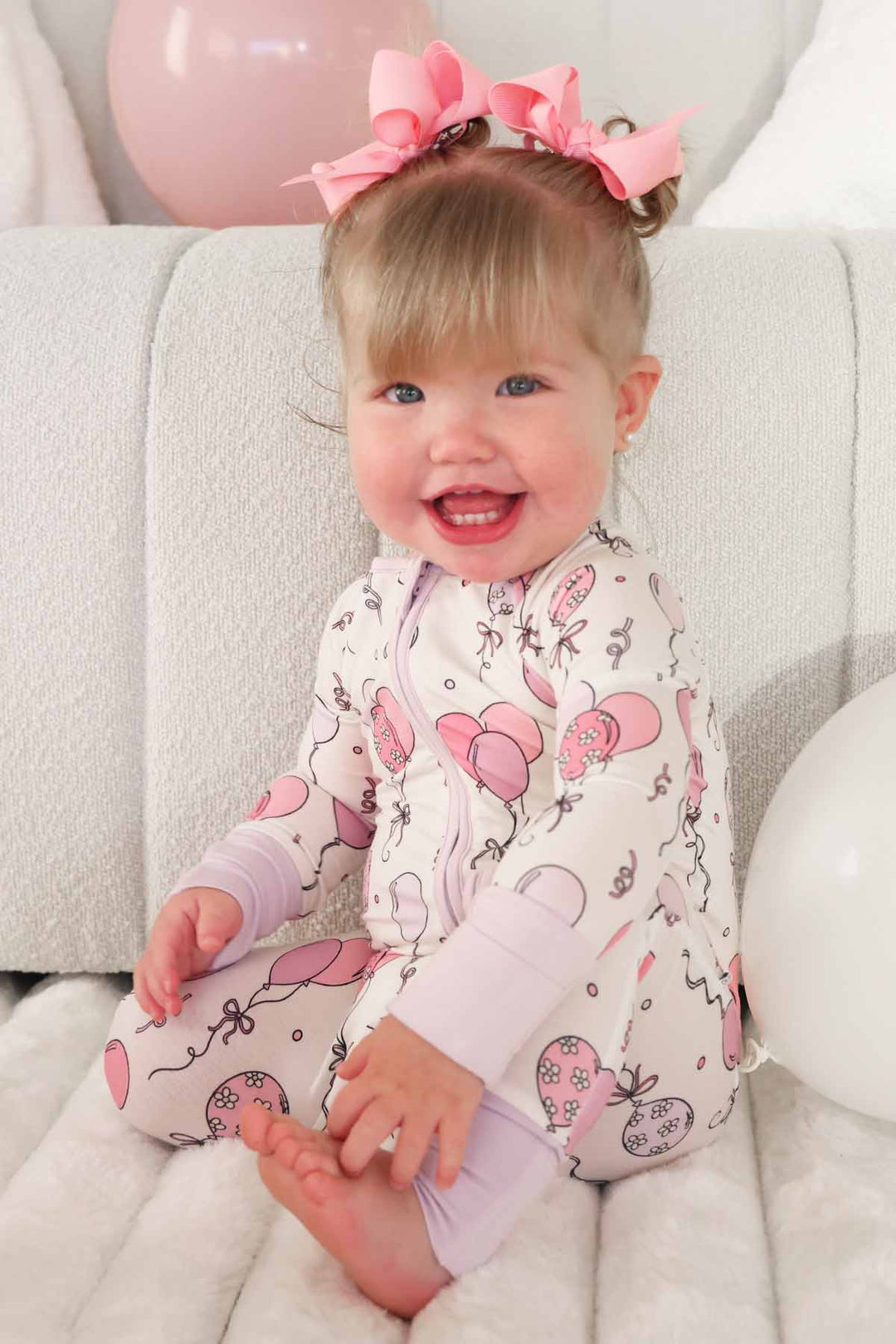 girly birthday party pajama romper for babies