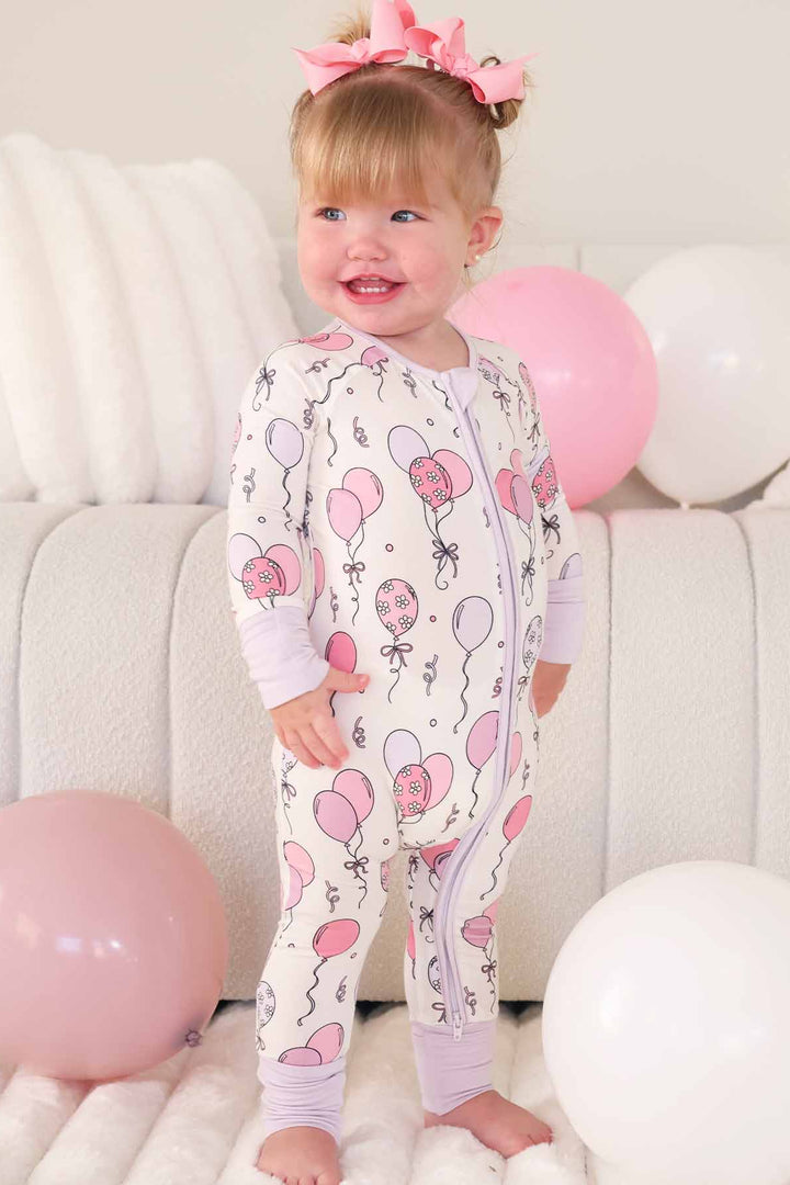 pink party time convertible zip romper 