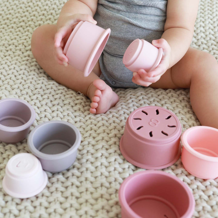 pink kids stacking cups 