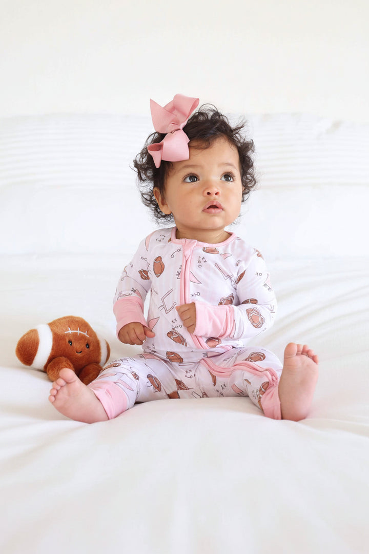 tiny touchdowns convertible zip romper 