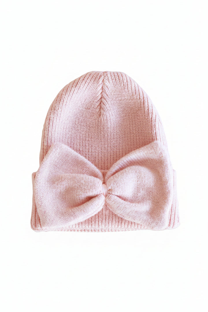 Knit Newborn Bow Beanies