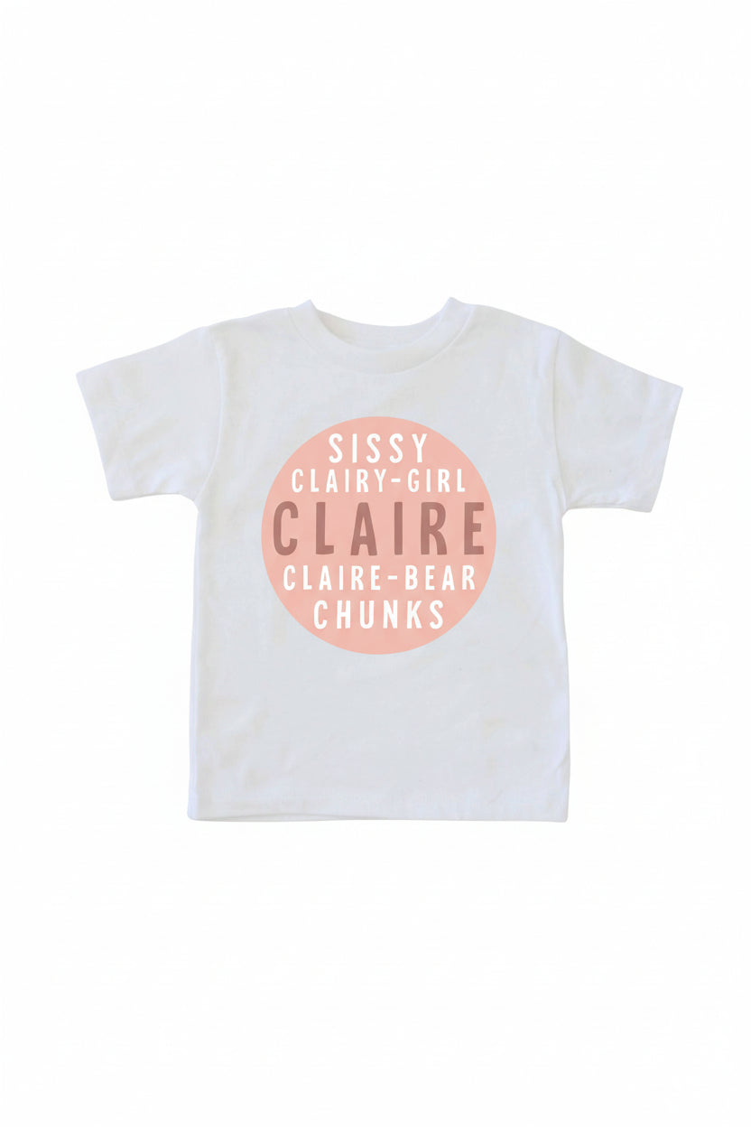 pink circle nickname graphic tee 