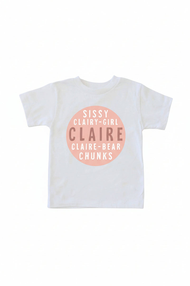 pink circle nickname graphic tee 