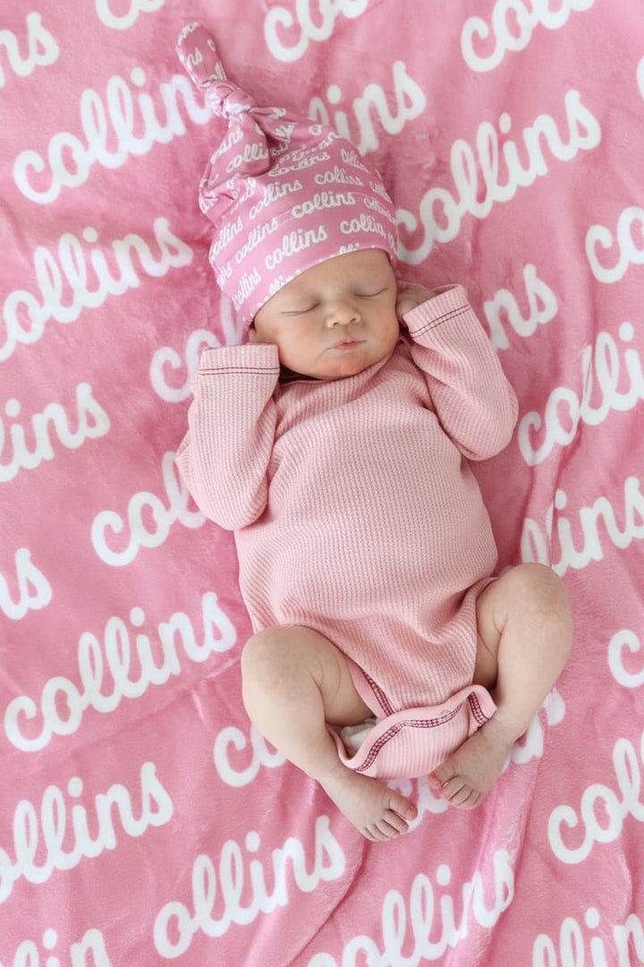 personalized name blanket pink 