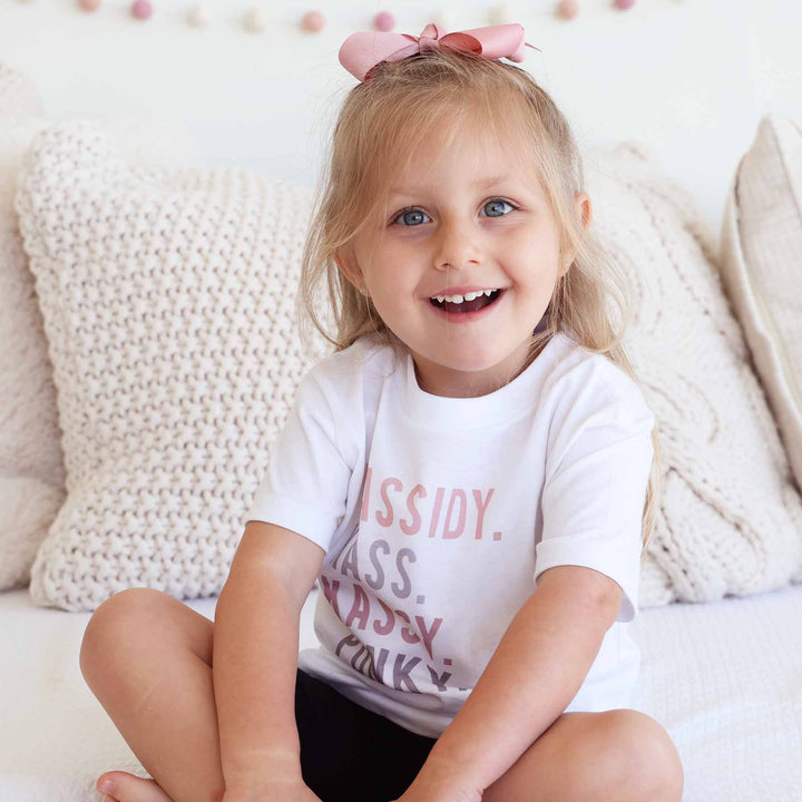 pink nickname tee for girls 