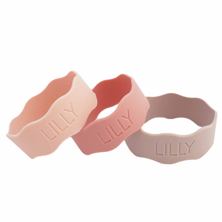 muted pink personalized silicone bottle labels 