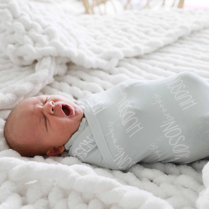 personalized swaddle blanket for babies light green 