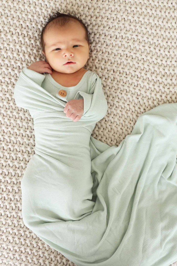 light green bamboo oversized swaddle 