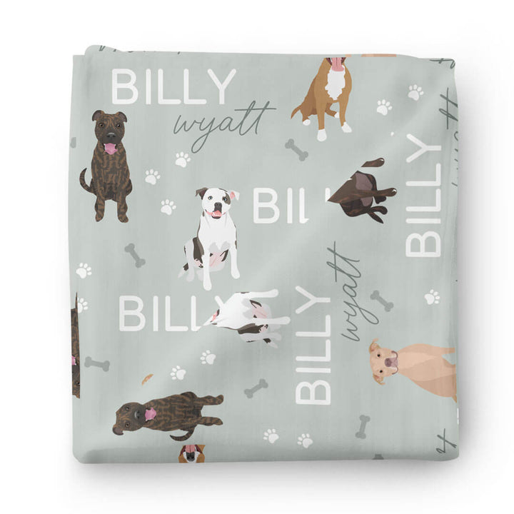 Personalized Baby Name Swaddle Blanket | Dog Breeds