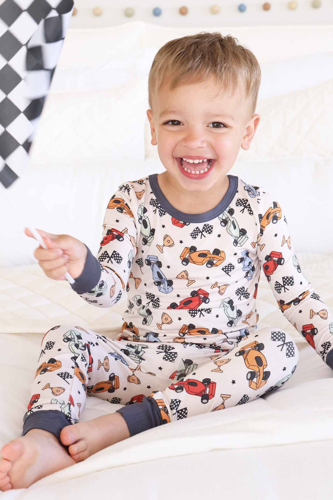 racing bamboo pajama set for boys 