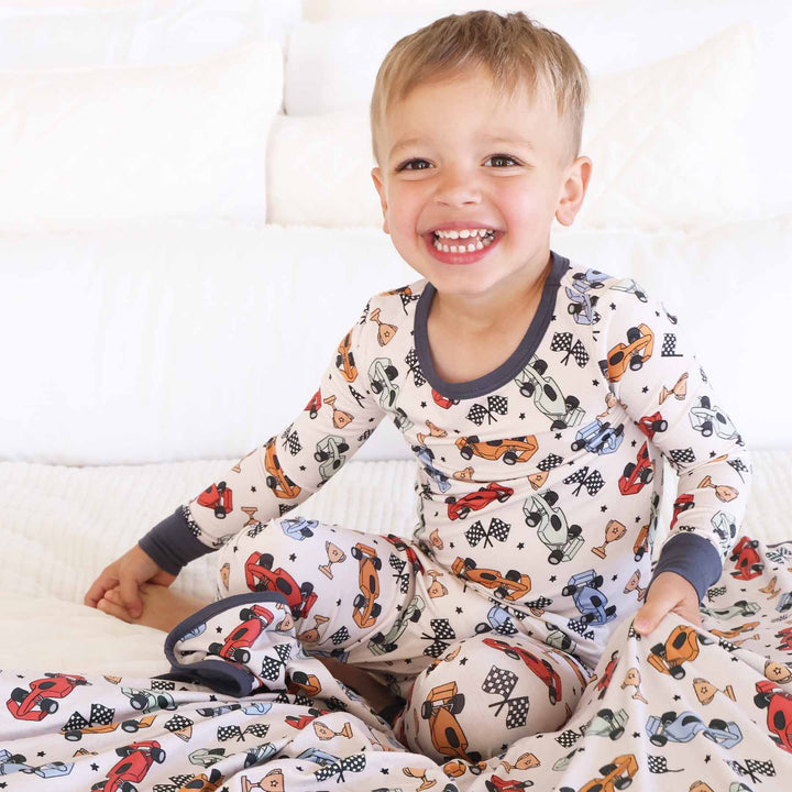 pit crew two piece pajama set for babies and toddlers 