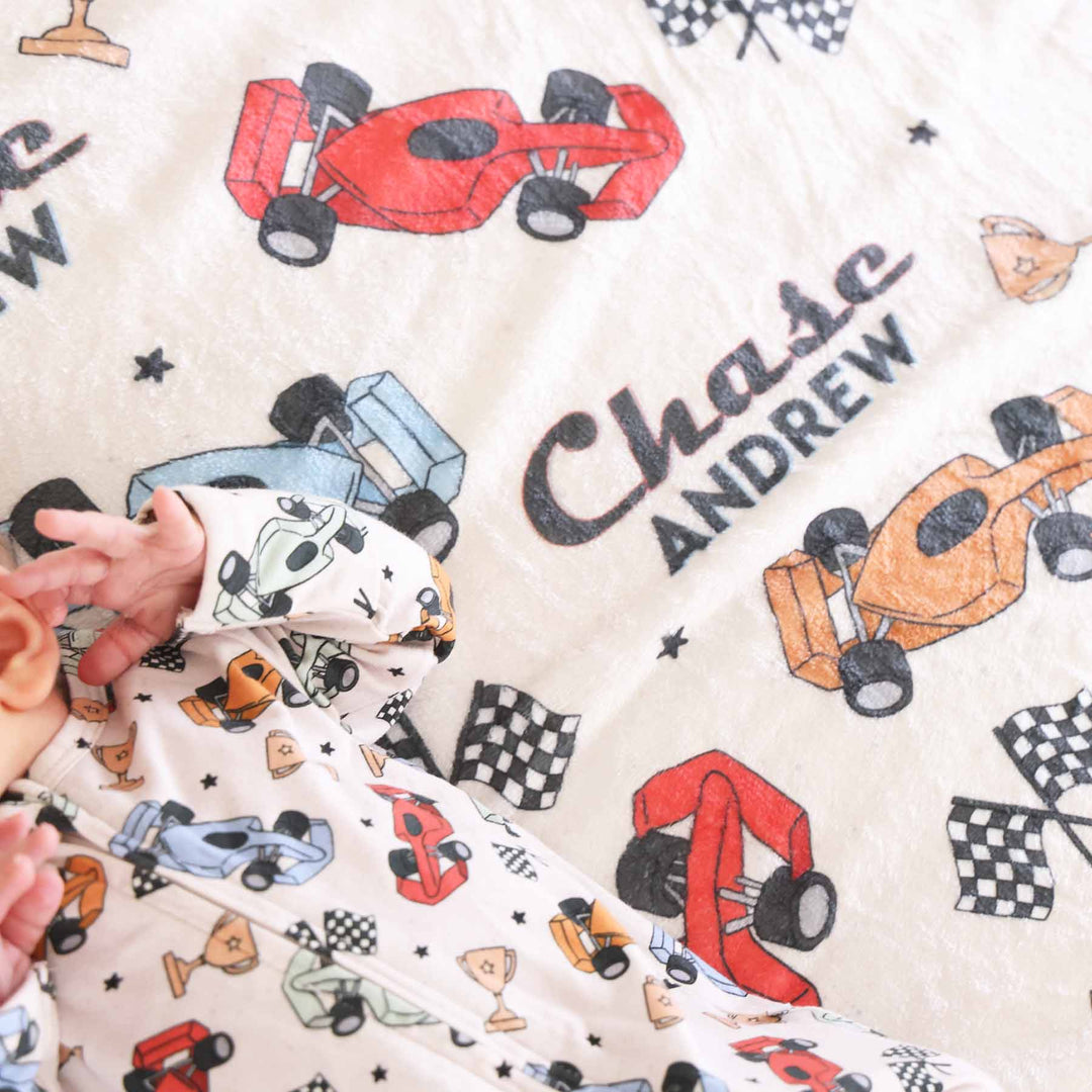 pit crew kids personalized blanket 