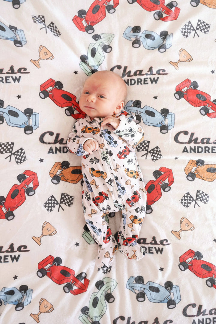 pit crew personalized blanket for kids 