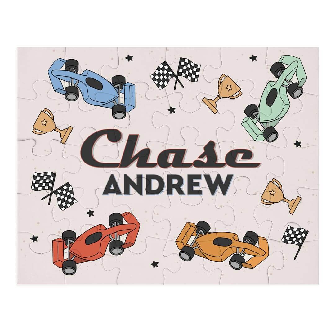 racecar personalized puzzle for kids 
