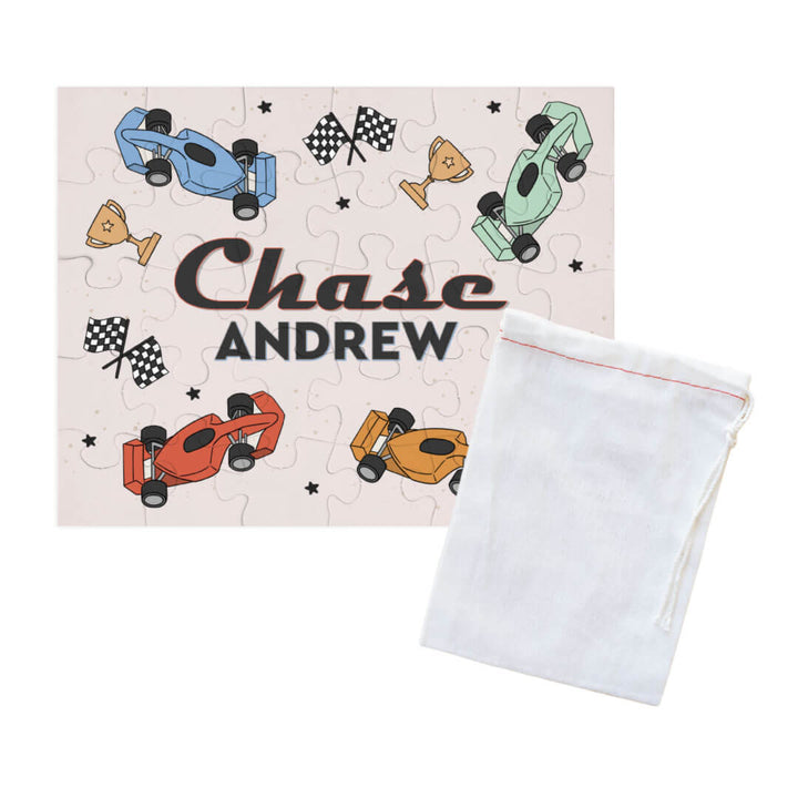 kids personalized racecar puzzle