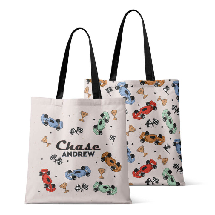 pit crew personalized tote bag for kids 