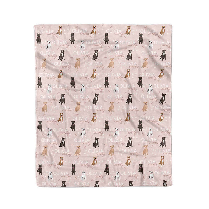 pit bull personalized kids blanket 