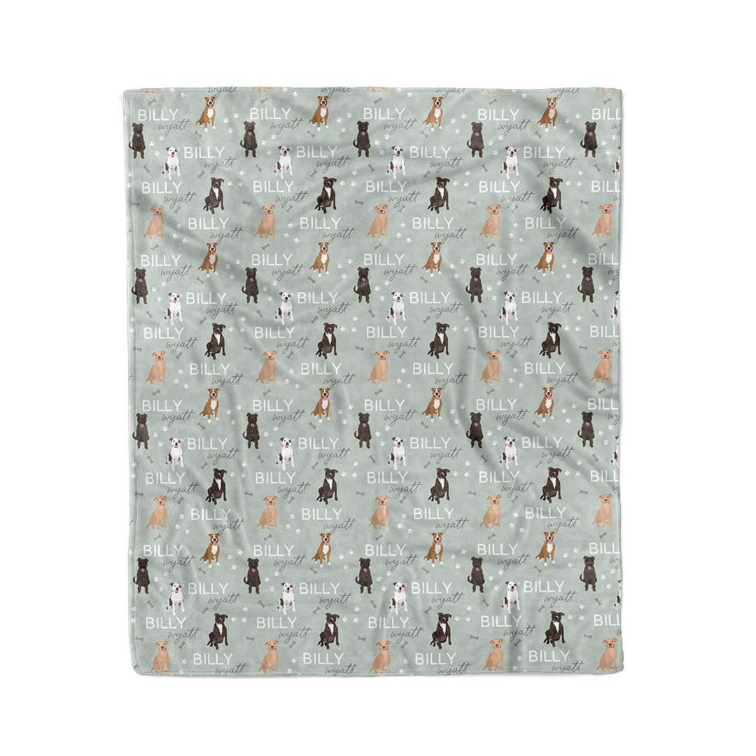 pit bull sage personalized kids blanket 