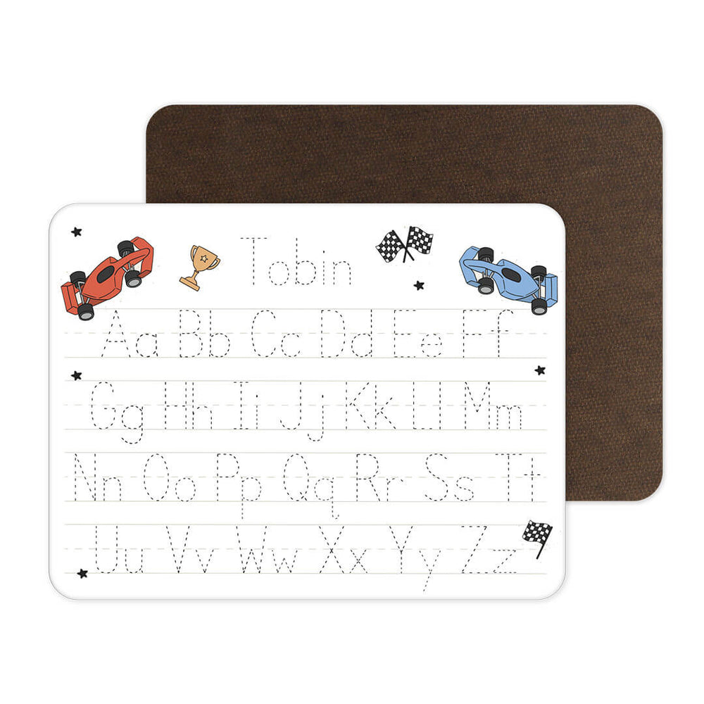 racecar personalized kids whiteboard 