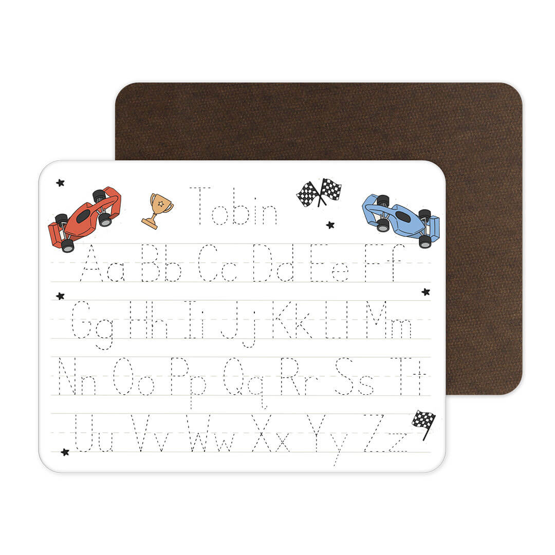 racecar personalized kids whiteboard 
