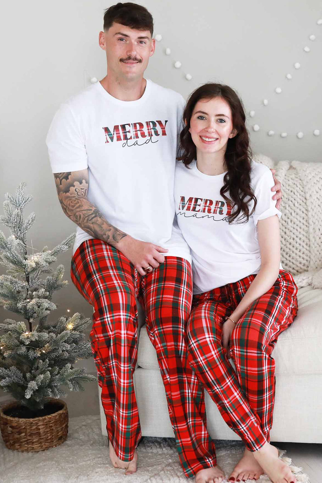red and green plaid unisex jogger pants for adults 