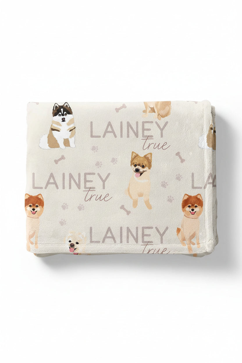 pomeranian neutral kids blanket 
