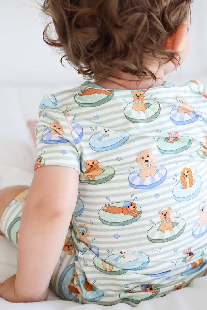 pool floatie dogs pajama set for boys 