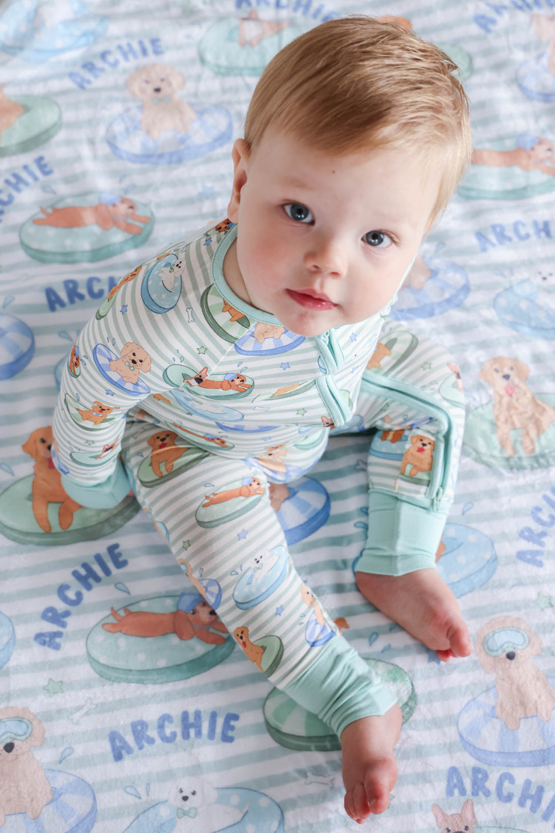 summer dog print kids blanket for babies