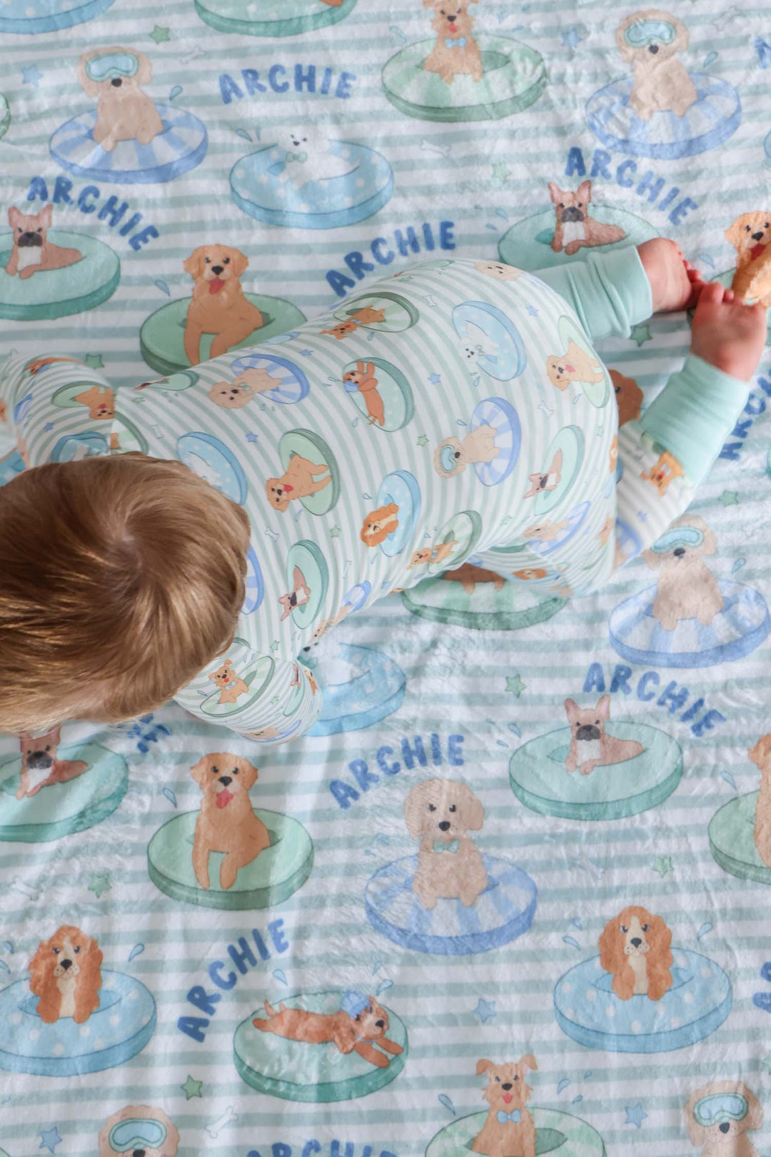 poolside pups blue kids blanket for babies