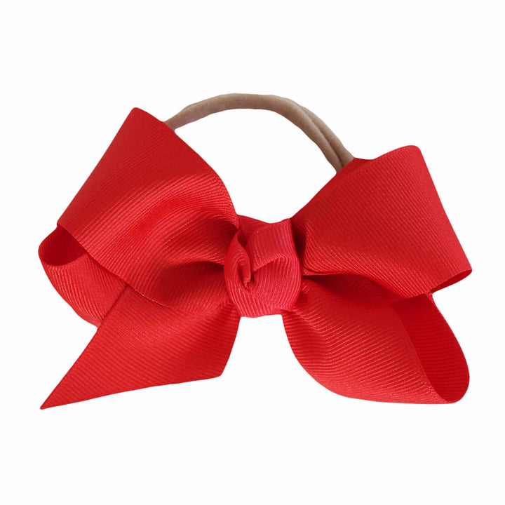 red ribbon bow headband for babies 
