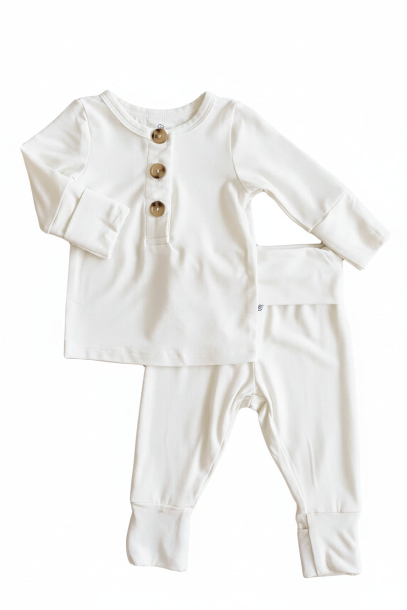 powder white 2pc set for babies 