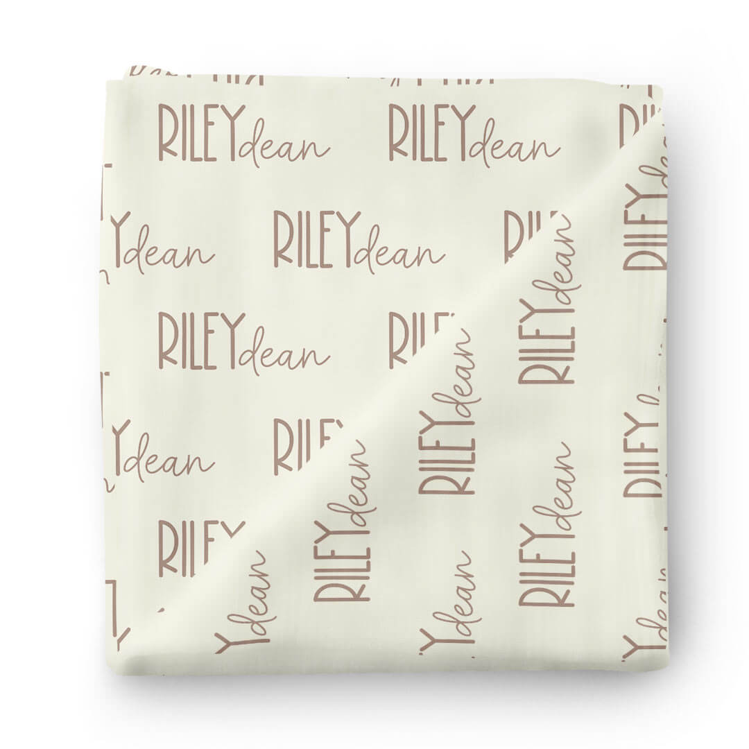 neutral personalized swaddle blanket for babies 