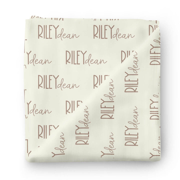 neutral personalized swaddle blanket for babies 
