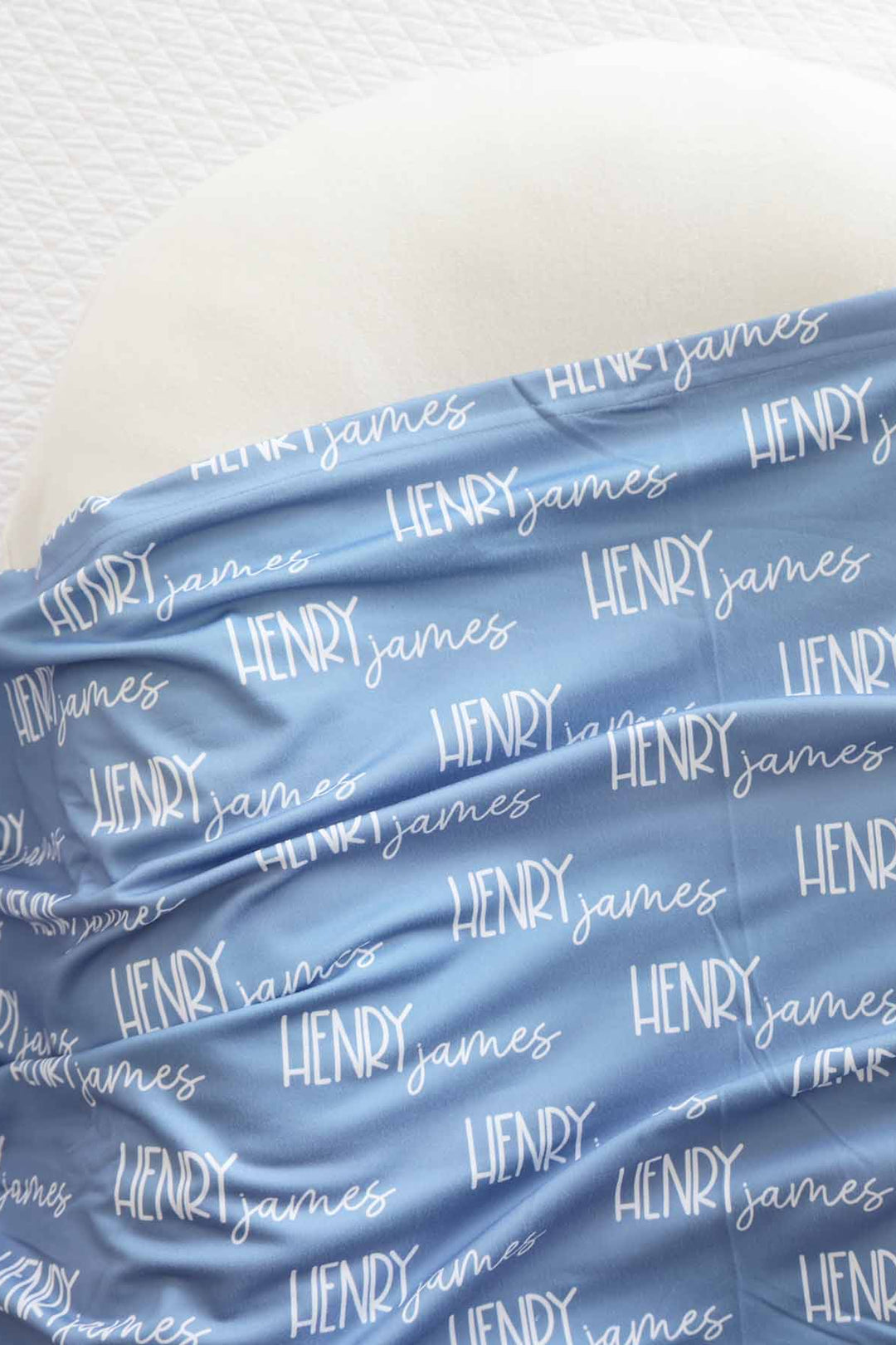 powder blue personalized swaddle blanket