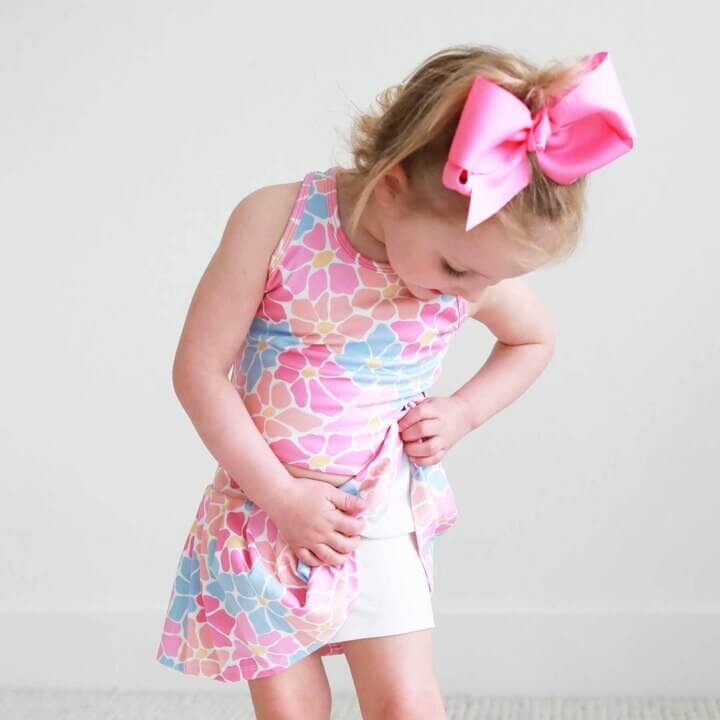 floral tennis skirt for girls with shorts
