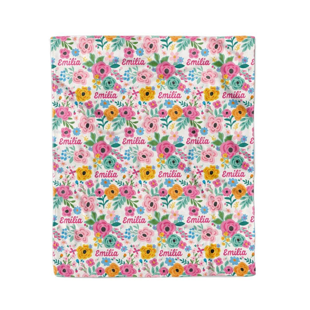 pretty poppies personalized kids blanket 