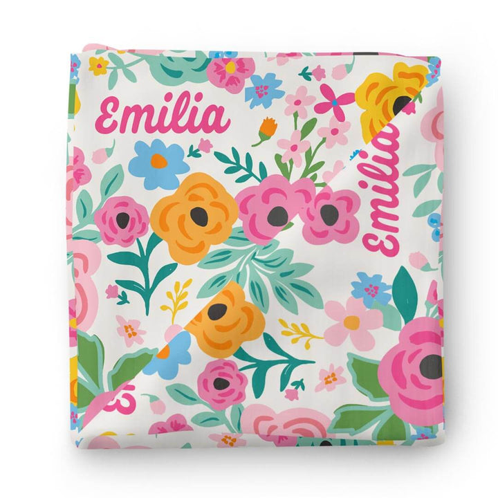 poppies personalized swaddle blanket 